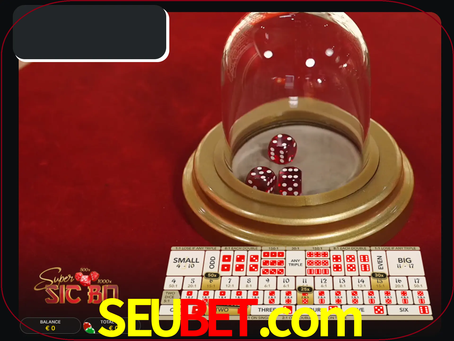 Deixe os dados ao seu lado nos jogos da Sic Bo.