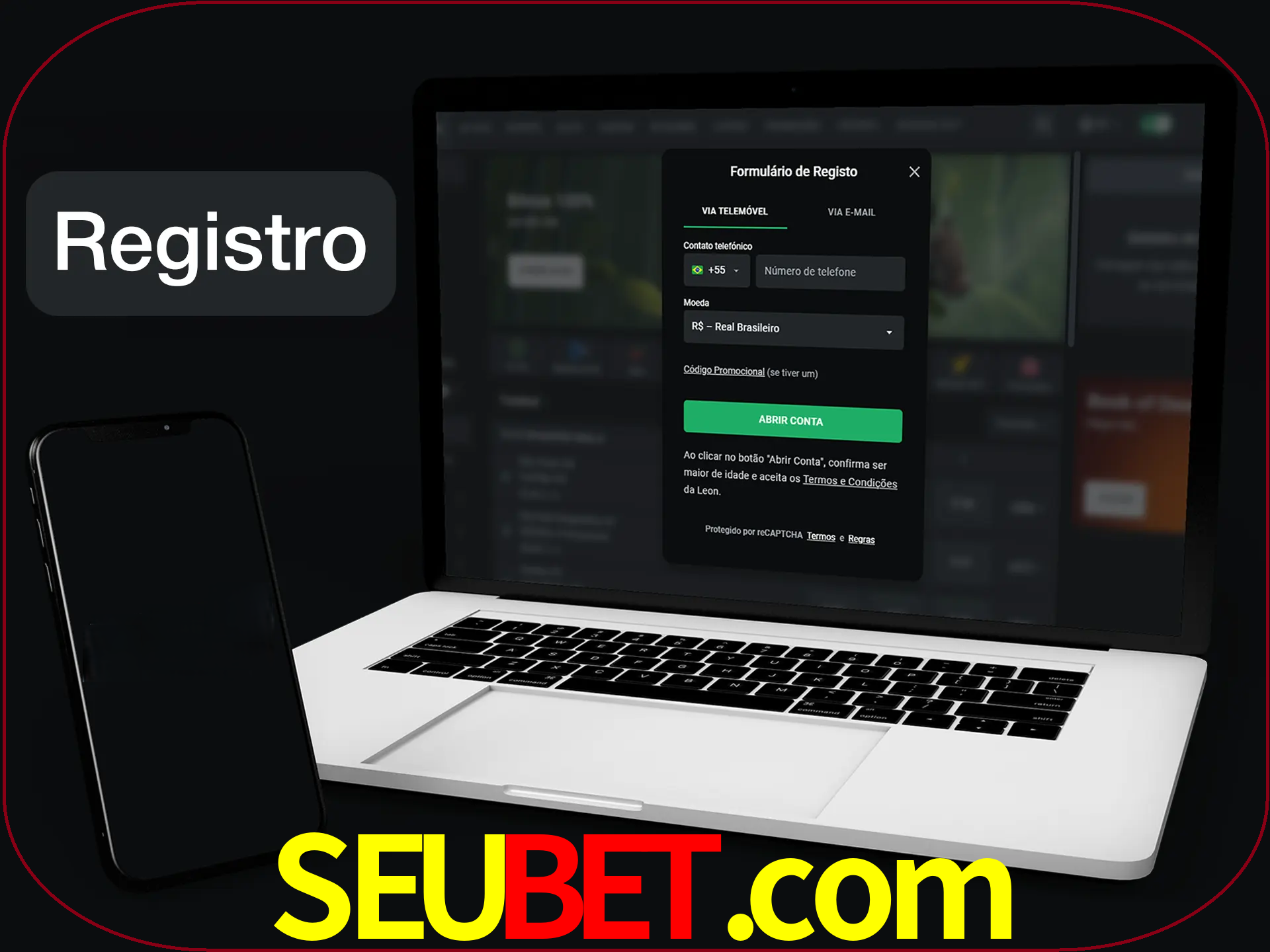 O registro na LeonBet é simples.